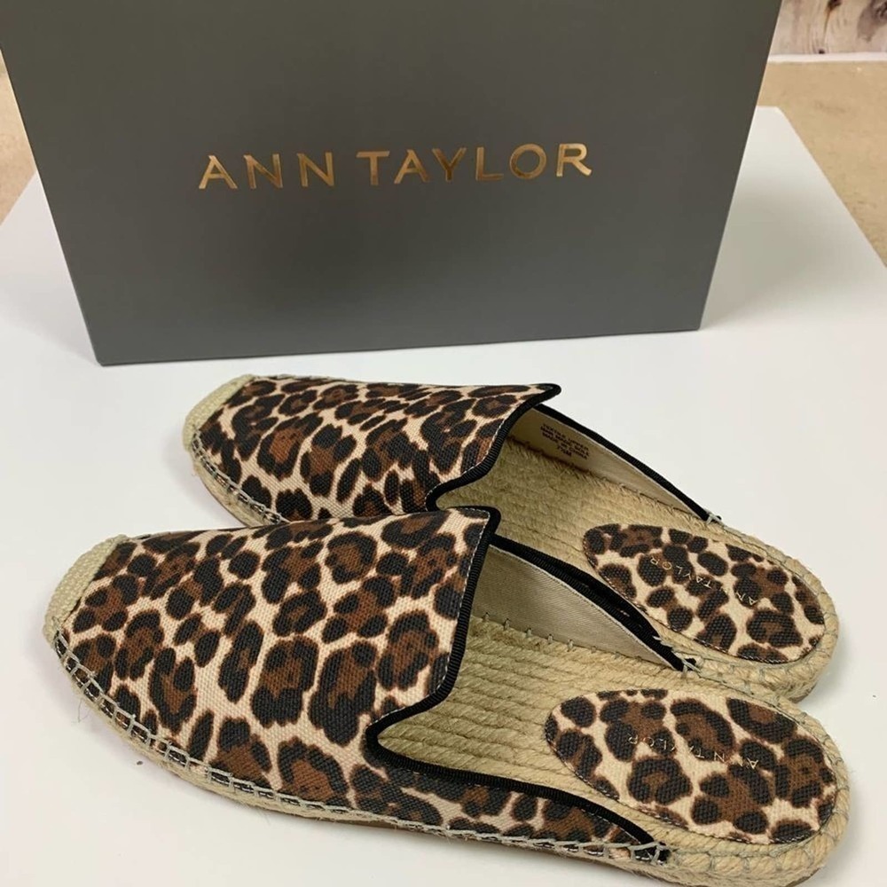 ANN Taylor Anastasia Leopard Espadrille Brown 7.5 - Picture 1 of 9